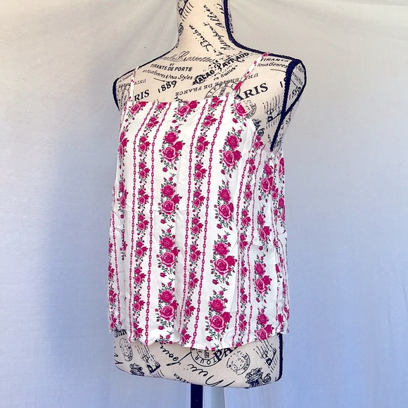 H&M | Pink Roses Tank | size 4 - Picture 2 of 4